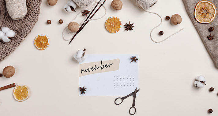 wall calendars for employee on thanksgiving